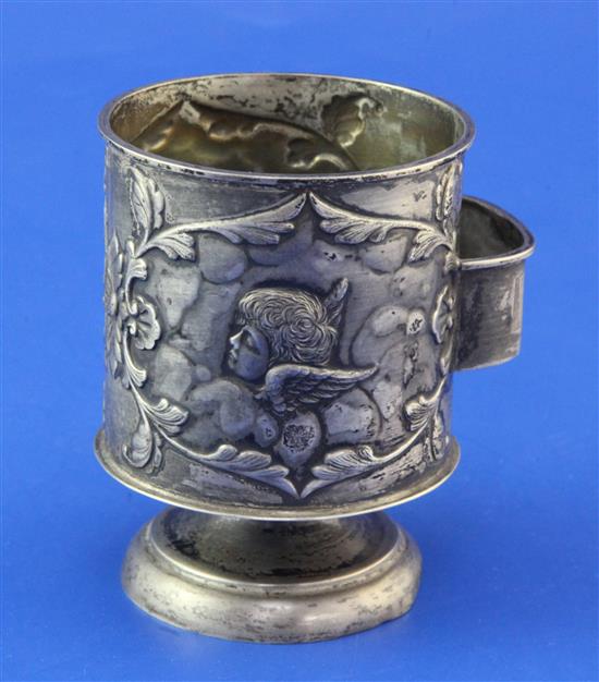 A late Victorian silver cigarette/taper tidy with vesta compartment, by William Comyns, 3.25in.